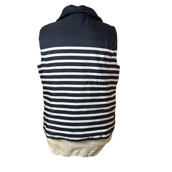 CJ Banks Navy White Striped Reversible Vest 2X Outdoor Nautical Coastal Classic - Picture 4 of 12